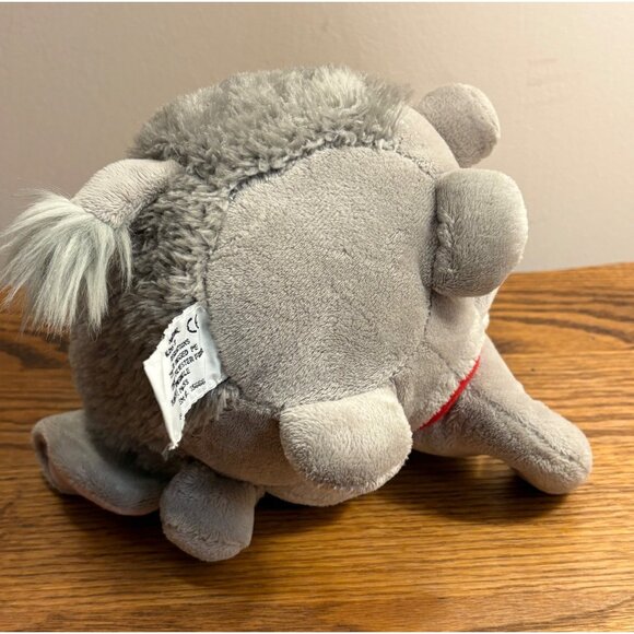 Russ Plush Elephant Round Ball 9" Gray & Pink Soft Stuffed Animal Vintage - Picture 5 of 7